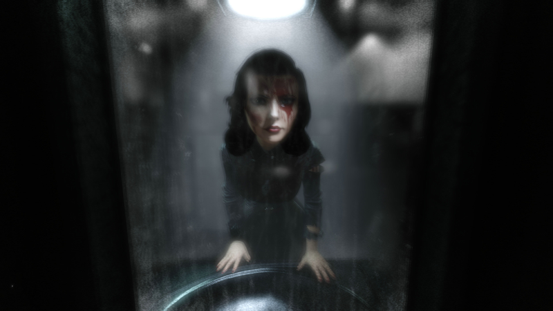 Elizabeth sees herself in the mirror in BioShock Infinite: Burial At Sea.